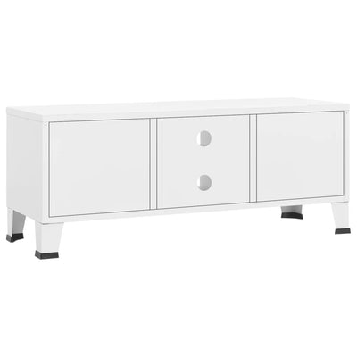 Teollinen TV-taso valkoinen 105x35x42 cm metalli