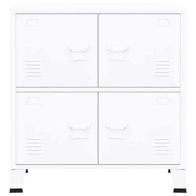 Valkoinen teollinen säilytysarkku Ioska 75x40x80cm (teräs)