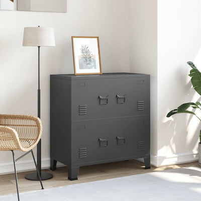 Antrasiitti teollinen säilytysarkku Ioska 75x40x80cm (teräs)