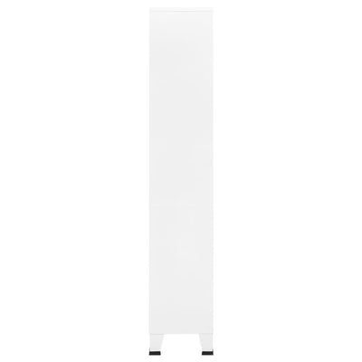 Teollinen kirjahylly valkoinen 80x32x180 cm teräs