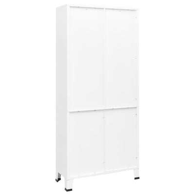 Teollinen kirjahylly valkoinen 80x32x180 cm teräs