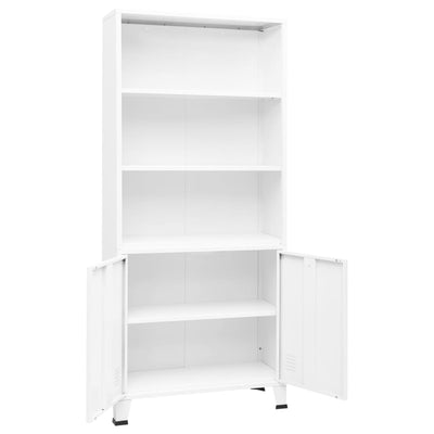 Teollinen kirjahylly valkoinen 80x32x180 cm teräs