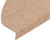 Itsekiinnittyvät porrasmatot 15 kpl 65x22,5x3,5 cm beige