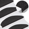 Itsekiinnittyvät porrasmatot 15 kpl 65x22,5x3,5 cm musta