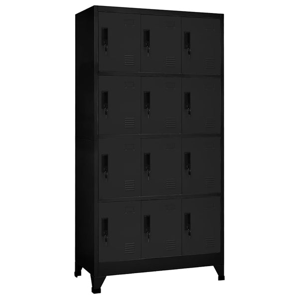 Pukukaappi musta 90x45x180 cm teräs