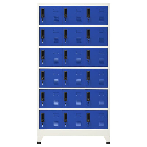Pukukaappi harmaa ja sininen 90x40x180 cm teräs