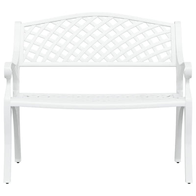 Valkoinen puutarhapenkki Tennessee 102cm (valualumiini)