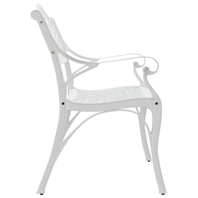 Puutarhapenkki 102 cm valualumiini valkoinen