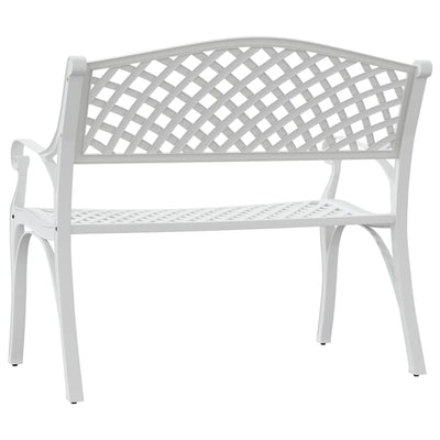 Puutarhapenkki 102 cm valualumiini valkoinen