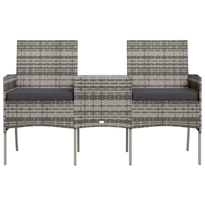 Antrasiitti puutarhasohva ja sivupöytä Vioroca (2-istuttava, polyrottinki)