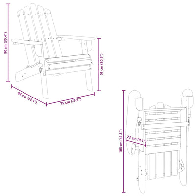Adirondack-puutarhatuoli jalkatuella Luverne (akaasiapuu)