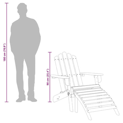 Adirondack-puutarhatuoli jalkatuella Luverne (akaasiapuu)