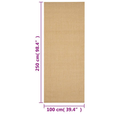 Matto luonnollinen sisal 100x250 cm