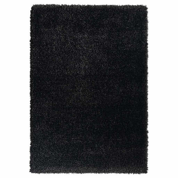 Korkeanukkainen Shaggy matto musta 140x200 cm 50 mm