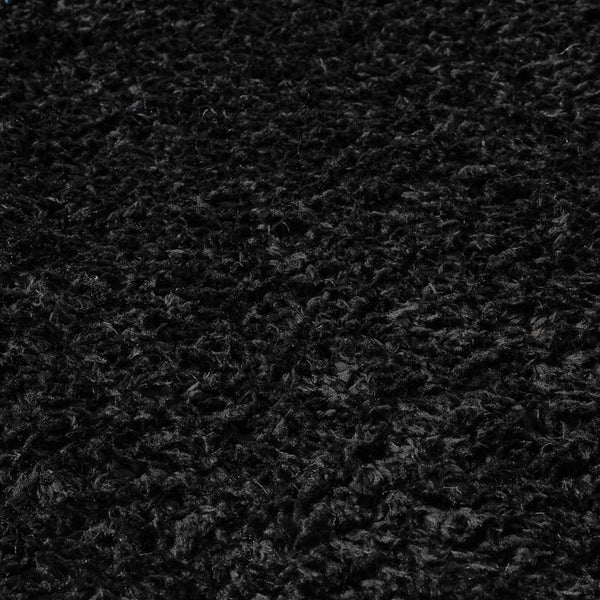 Korkeanukkainen Shaggy matto musta 140x200 cm 50 mm