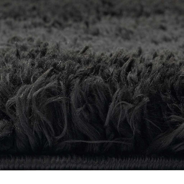 Korkeanukkainen Shaggy matto musta 140x200 cm 50 mm
