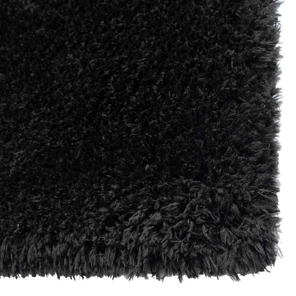 Korkeanukkainen Shaggy matto musta 140x200 cm 50 mm
