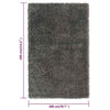Korkeanukkainen Shaggy matto antrasiitti 200x290 cm 50 mm