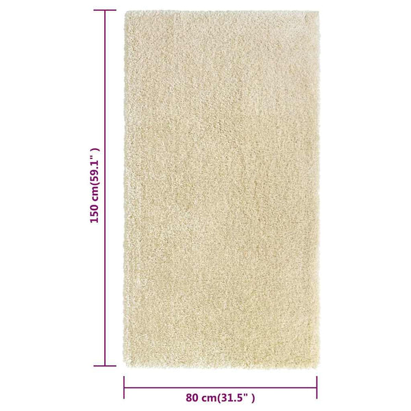 Korkeanukkainen Shaggy matto beige 80x150 cm 50 mm