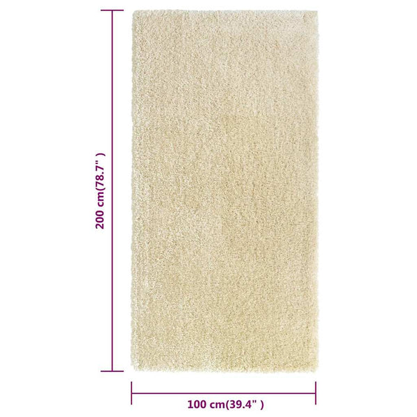 Korkeanukkainen Shaggy matto beige 100x200 cm 50 mm