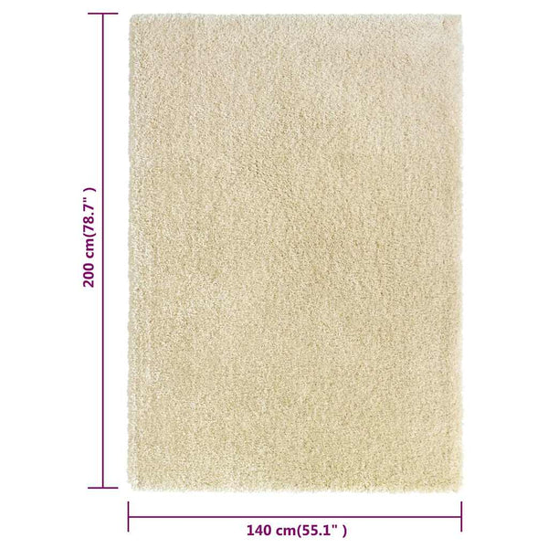 Korkeanukkainen Shaggy matto beige 140x200 cm 50 mm