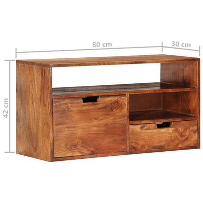TV-taso 80x30x42 cm täysi akaasiapuu