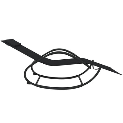 Musta keinuvat aurinkotuolit Ifrim (2 kpl, teräs ja textilene)