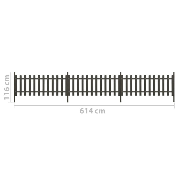 Puuaita tolpilla Ferro 614x80cm (3 kpl)