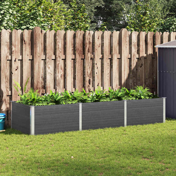 Puutarhan korotettu kukkalaatikko harmaa 300x100x54 cm WPC
