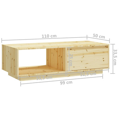 Sohvapöytä 110x50x33,5 cm täysi kuusi