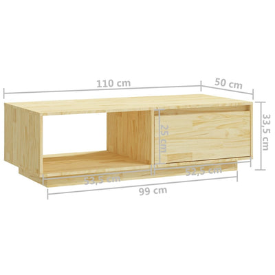 Sohvapöytä 110x50x33,5 cm täysi mänty