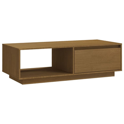 Sohvapöytä hunajanruskea 110x50x33,5 cm täysi mänty