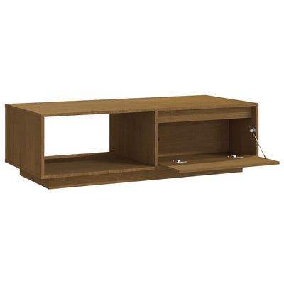 Sohvapöytä hunajanruskea 110x50x33,5 cm täysi mänty