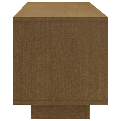 TV-taso hunajanruskea 110x30x33,5 cm täysi mänty