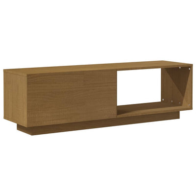 TV-taso hunajanruskea 110x30x33,5 cm täysi mänty