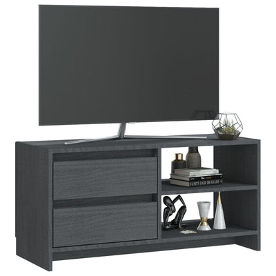 TV-taso harmaa 80x31x39 cm täysi mänty