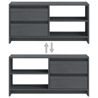 TV-taso harmaa 80x31x39 cm täysi mänty