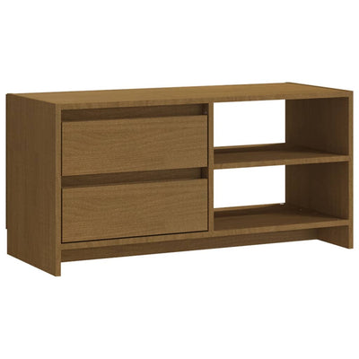 TV-taso hunajanruskea 80x31x39 cm täysi mänty