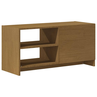 TV-taso hunajanruskea 80x31x39 cm täysi mänty