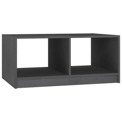 Sohvapöytä harmaa 75x50x33,5 cm täysi mänty