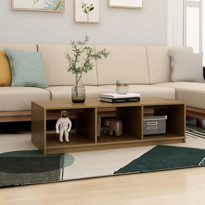 Sohvapöytä hunajanruskea 110x50x34 cm täysi mänty