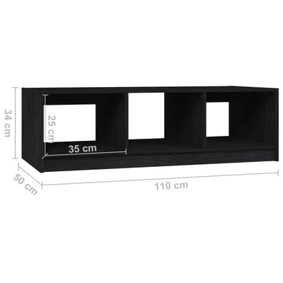 Sohvapöytä musta 110x50x34 cm täysi mänty