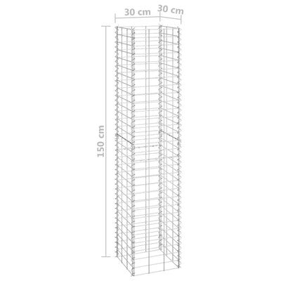 Korotetut kivikorit 3 kpl 30x30x150 cm rauta