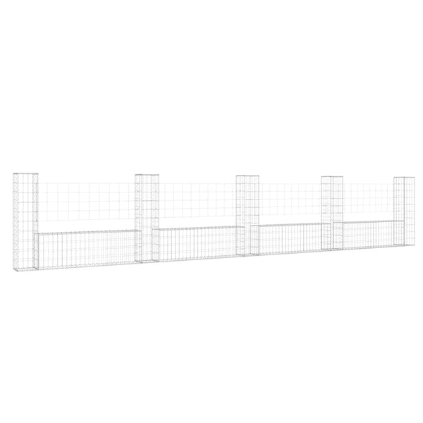 U-muotoiset kivikorit 5 pylväällä rauta 500x20x100 cm