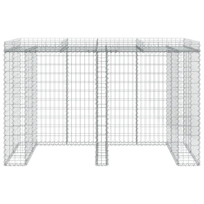Gabion kivikoriseinä jäteastialle 192x91x120 cm sinkitty rauta
