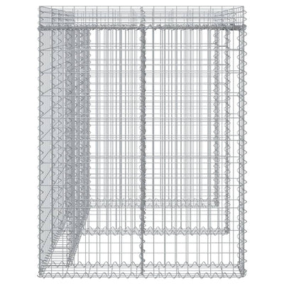 Gabion kivikoriseinä jäteastialle 192x91x120 cm sinkitty rauta