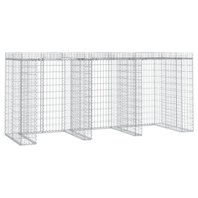 Gabion kivikoriseinä jäteastialle 270x91x120 cm sinkitty rauta