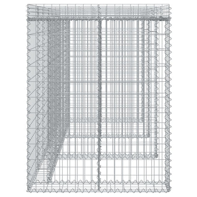 Gabion kivikoriseinä jäteastialle 270x91x120 cm sinkitty rauta