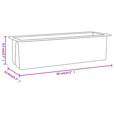 Kukkalaatikot eurolavoille 12 kpl harmaa 36x13,5x9,5 cm PP
