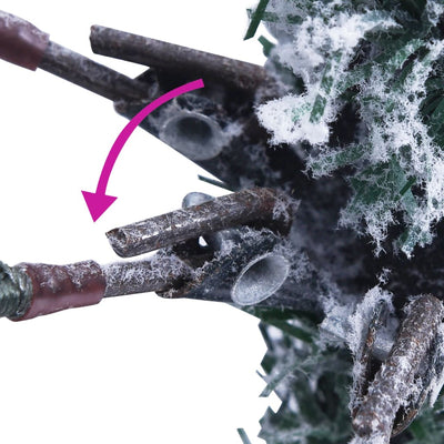 Lumihuurre ja kävyt esivalaistu tekojoulukuusi Noridin 195cm (pvc ja pe)